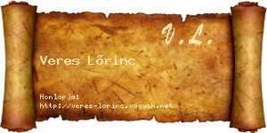 Veres Lőrinc névjegykártya